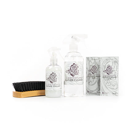 Supernatural Leather Care Kit - includes award-winning cleaner, sealant, brush and wipes (5 items) £3 saving